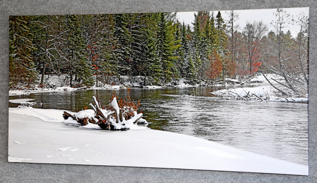 AuSable River Winter Solitude - Gallery Wrap Giclee 48" x 24" x 1.5"